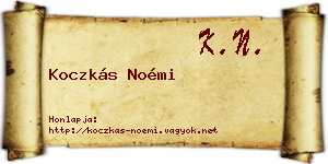 Koczkás Noémi névjegykártya